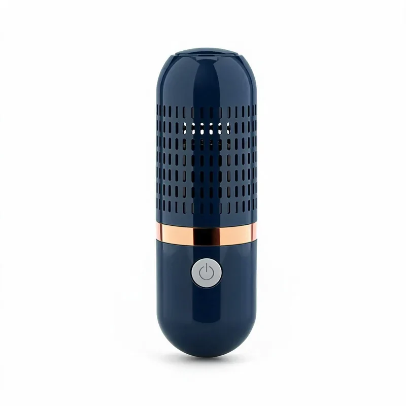 Front view of the compact navy Tivano Pro FreshShield device